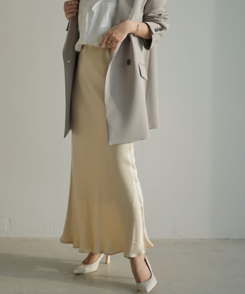 「anuans」 スカート MEDIUM グレー×ピンク レディース_画像3