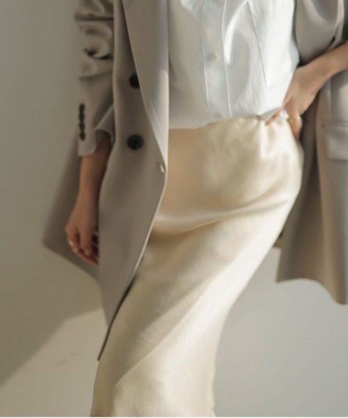 「anuans」 スカート MEDIUM グレー×ピンク レディース_画像9