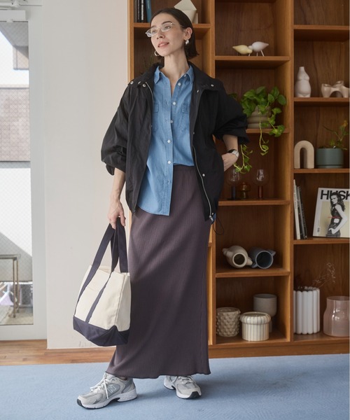 ANGIE ブルゾン アウター スタンドカラーナイロンブルゾン レディース