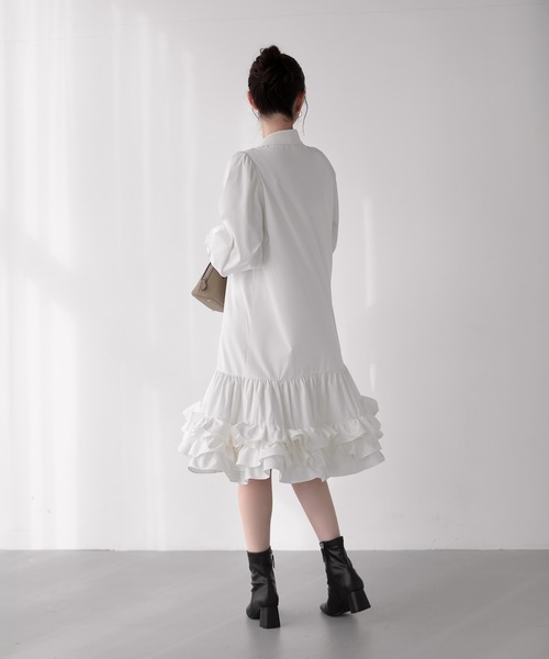 Fit more（フィットモア） パーティードレス シャツワンピース 裾 