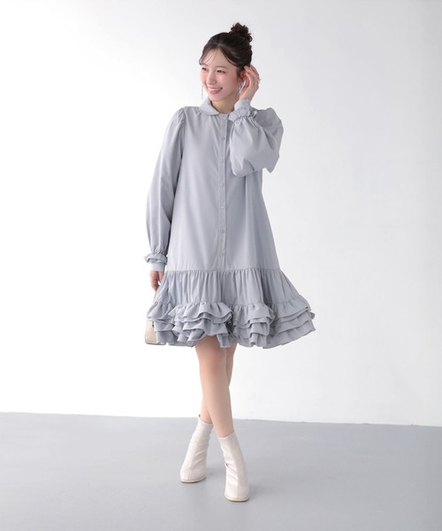 Fit more（フィットモア） パーティードレス シャツワンピース 裾