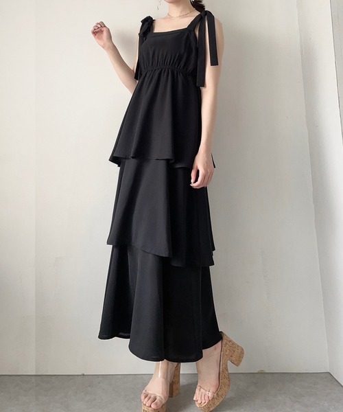 「junoah」 ノースリーブワンピース MEDIUM イエロー レディース_画像3