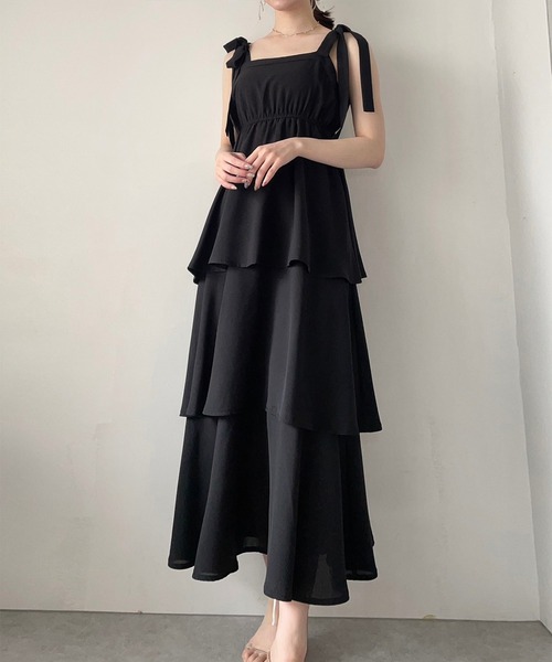 「junoah」 ノースリーブワンピース MEDIUM イエロー レディース_画像5