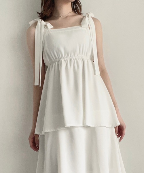 「junoah」 ノースリーブワンピース MEDIUM イエロー レディース_画像7