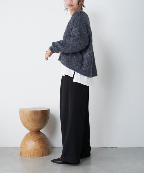 「Jena espace merveilleux」 長袖ニット FREE チャコールグレー レディース_画像5