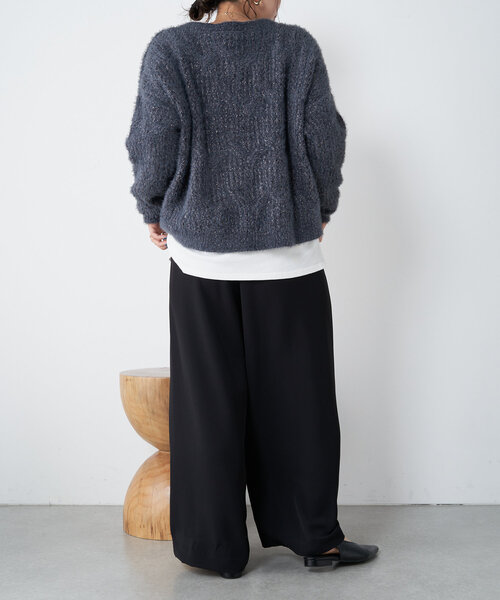 「Jena espace merveilleux」 長袖ニット FREE チャコールグレー レディース_画像6