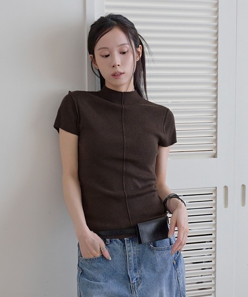 UNE MANSION（ユヌマンション） tシャツ 半袖 ハーフネックセンター