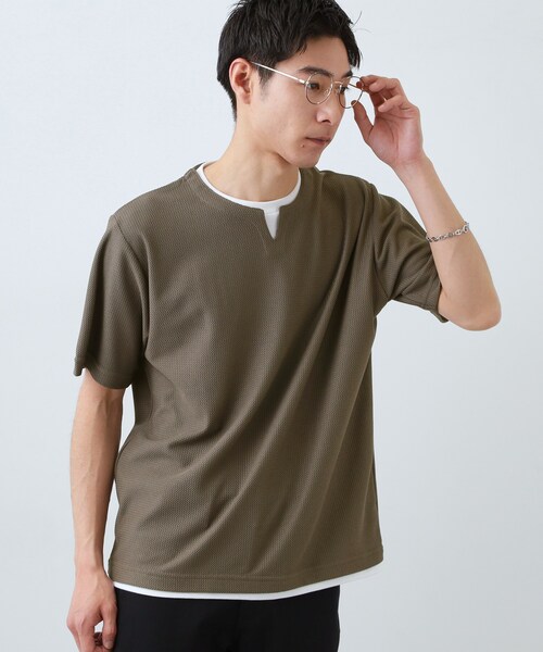 THE SHOP TK tシャツ 「一枚でコーディネートが完成！」レイヤード風