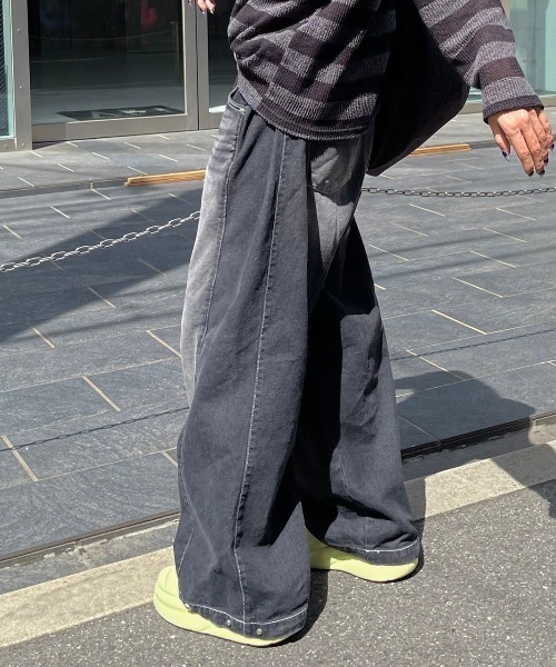 「Chikashitsu +」 デニムパンツ S ブラック メンズの画像