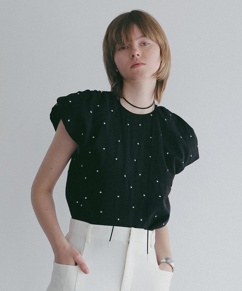 MANOF（マノフ） ブラウス シャツ DOT EMBROIDERY BLOUSE レディース 