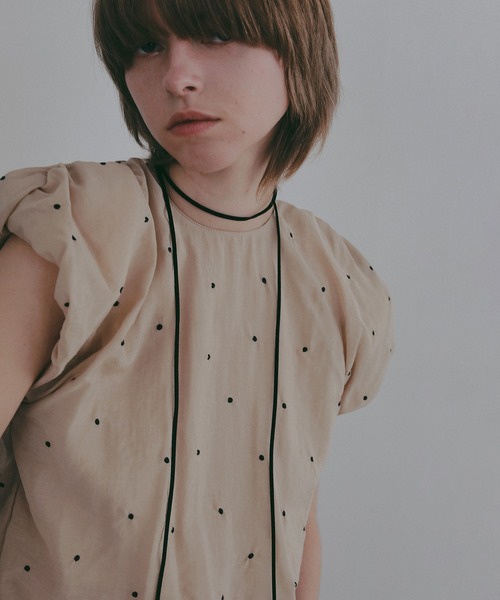 MANOF（マノフ） ブラウス シャツ DOT EMBROIDERY BLOUSE レディース