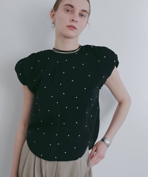 MANOF（マノフ） ブラウス シャツ DOT EMBROIDERY BLOUSE レディース