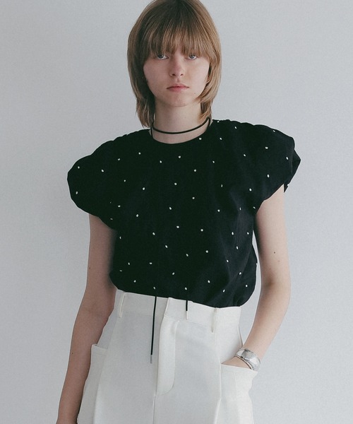 MANOF（マノフ） ブラウス シャツ DOT EMBROIDERY BLOUSE レディース