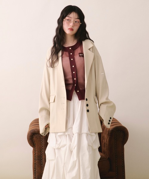 loin nuit カーディガン sheer color button cardigan / シアーカラー
