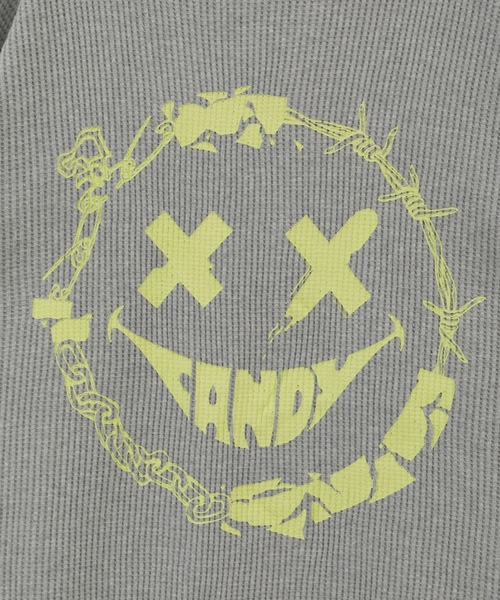 「Candy Stripper」 長袖カットソー 2 ブラック レディースの画像