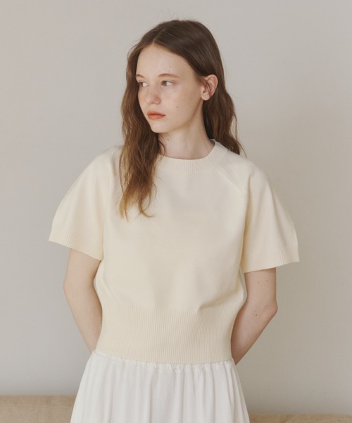 OLUN サマーニット ニット セーター half sleeve knit/ハーフスリーブ