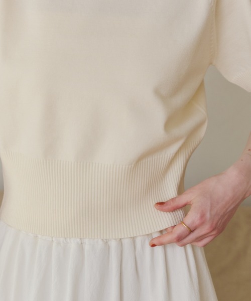 OLUN サマーニット ニット セーター half sleeve knit/ハーフスリーブ