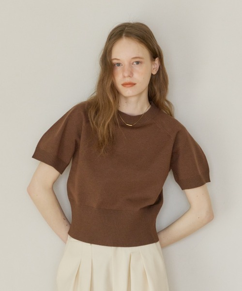 OLUN サマーニット ニット セーター half sleeve knit/ハーフスリーブ