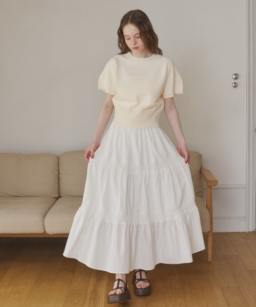 OLUN サマーニット ニット セーター half sleeve knit/ハーフスリーブ