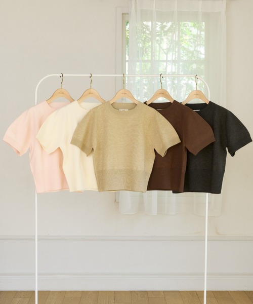 OLUN サマーニット ニット セーター half sleeve knit/ハーフスリーブ