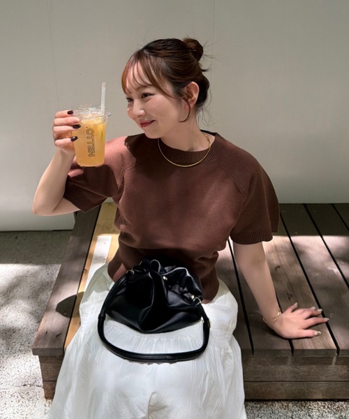 OLUN サマーニット ニット セーター half sleeve knit/ハーフスリーブ
