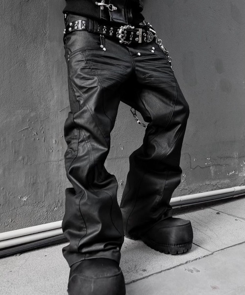 RICH ワイドパンツ ジーンズ 「RICH」Machine-wax Flare Pant