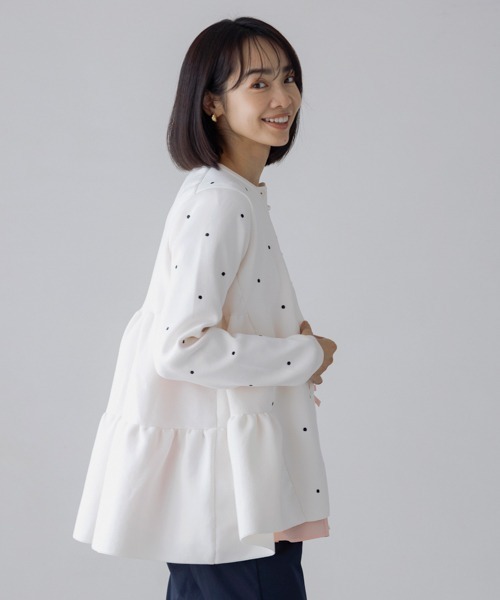 「Sono」 ニットカーディガン F ホワイト×ブラック レディース_画像2