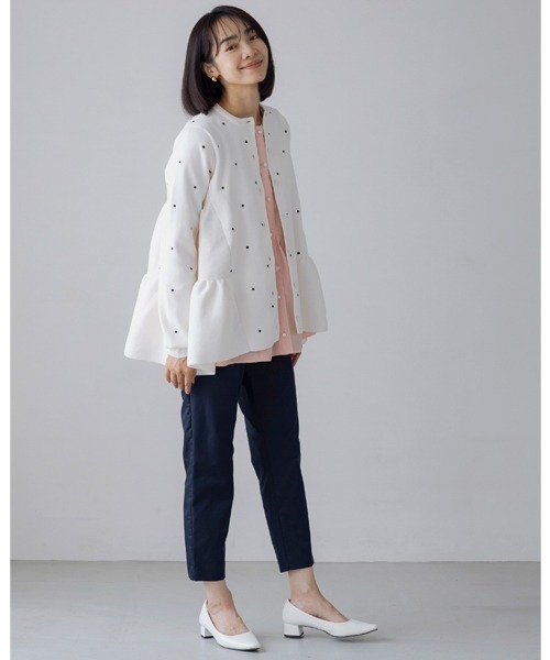 「Sono」 ニットカーディガン F ホワイト×ブラック レディース_画像5
