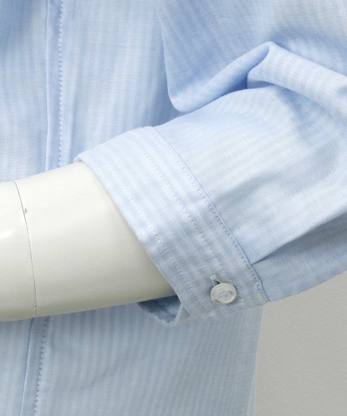 「TOKYO SHIRTS」 7分袖シャツ L ライトブルー レディース_画像2