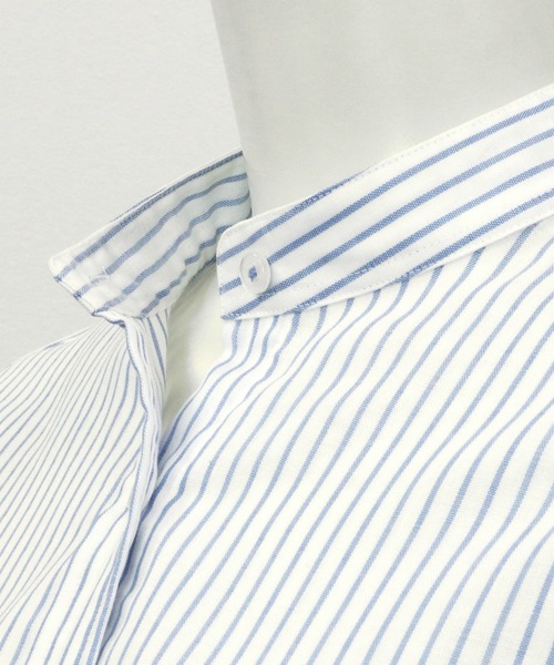 「TOKYO SHIRTS」 7分袖シャツ L ライトブルー レディース_画像3