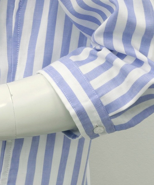 「TOKYO SHIRTS」 7分袖シャツ L ライトブルー レディース_画像9