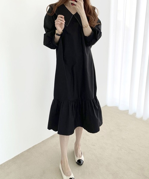 「Dewlily」 長袖ワンピース M ベージュ レディース_画像3