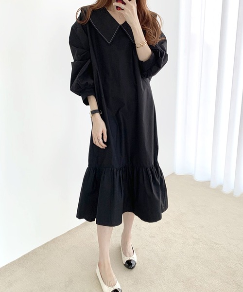 「Dewlily」 長袖ワンピース M ベージュ レディース_画像6