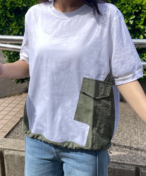 CRB tシャツ 半袖 ポケット異素材切替トップス レディース : ZOZOTOWN