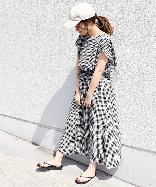 「liflattie ships」 半袖ワンピース SMALL ブラック レディース_画像6