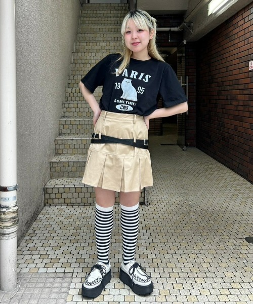 「Candy Stripper」 半袖Tシャツ 1 ブラック レディース_画像8