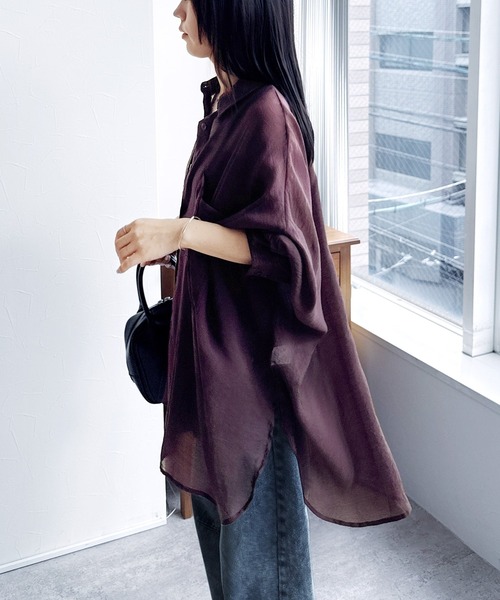 「reca」 長袖シャツ M ブラウン レディース_画像9