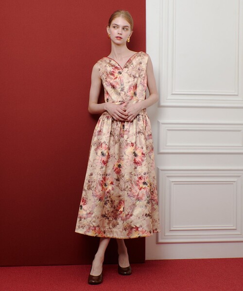 「LOULOU WILLOUGHBY」 ノースリーブワンピース 2 ベージュ系その他 レディース_画像2