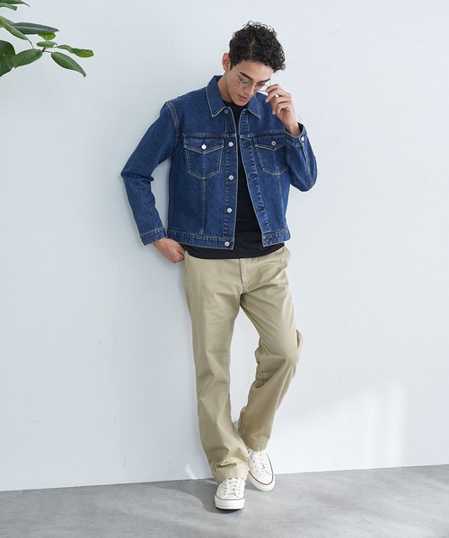 「EDWIN」 デニムジャケット LARGE インディゴブルー メンズ_画像3