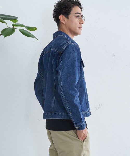 「EDWIN」 デニムジャケット LARGE インディゴブルー メンズ_画像4