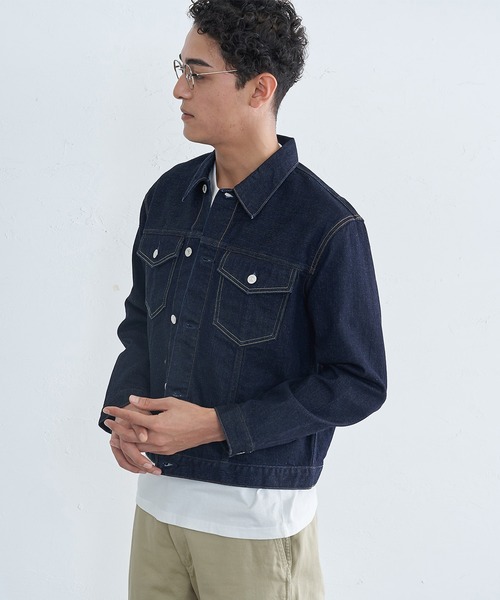 「EDWIN」 デニムジャケット LARGE インディゴブルー メンズ_画像6