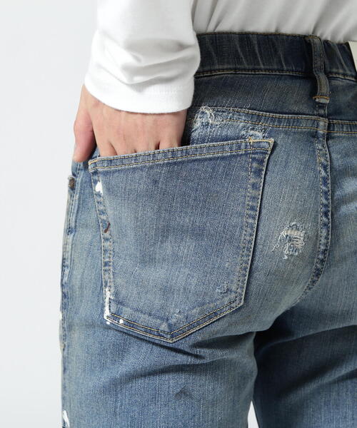 「surt」 スキニーデニムパンツ L ブルー メンズ_画像9