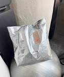 トートバッグ シルバー メタリック トートバッ...の詳細画像3