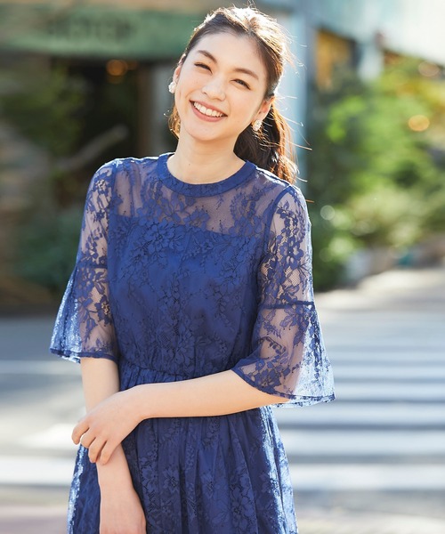 ドレス フレア袖花柄総レースロングドレス Zozotown Paypayモール店 通販 Paypayモール