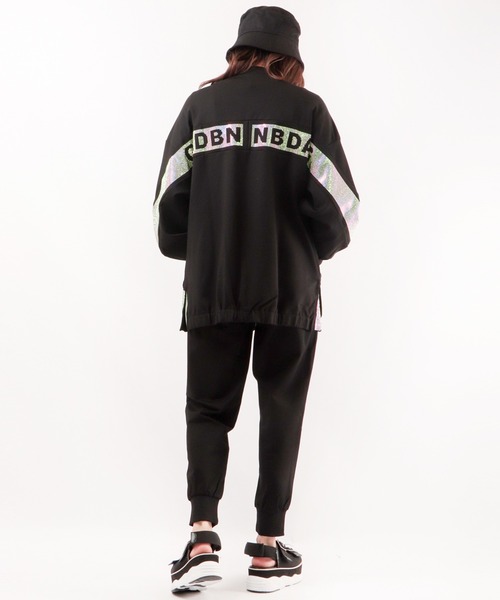 トレーナー スウェット BLACK JACKALL CROWN ポンチ ジルコンプリント BIGシルエット ブルゾン レディース BLACK JACKALL CROWN トレーナー スウェット ポンチ ジルコン