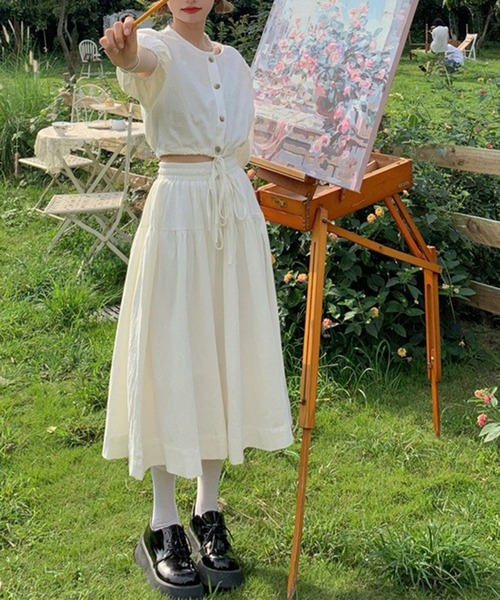 Apolinaアイボリー刺繍トップススカートセット3-5y Apolinaアイボリー刺繍トップススカートセット3-5y