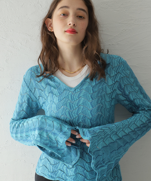 ニット 【MOZH MOZH/モズモズ】VIBRATION LONG SLEEVE：ニット