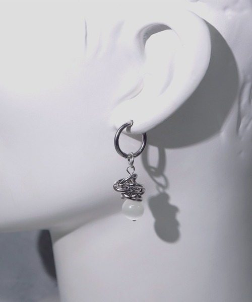 SBG by 7JEWELRY ピアス SBG ストーン×リンクチェーンデザインピアス