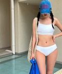 水着 シンプルワンカラービキニ レディースの詳細画像3