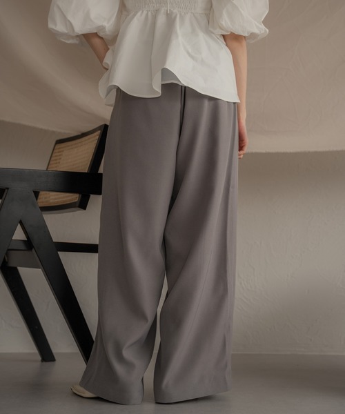 mideal パンツ tuck wide pants / タックワイドパンツ